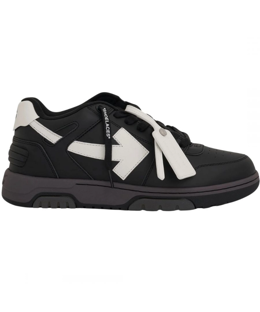 Off White Mens Out Of Office Black Calf Leather Sneakers - Size UK 7